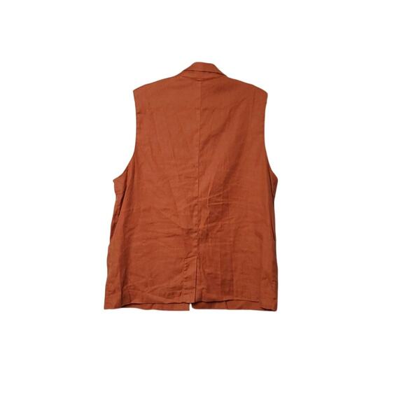 EVEREVE Rust Linen Blend Single Button Vest Sz XL - Picture 11 of 12